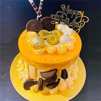 "Special Mango ferrerorocher Oreo Cake - 1.5kg - Click here to View more details about this Product
